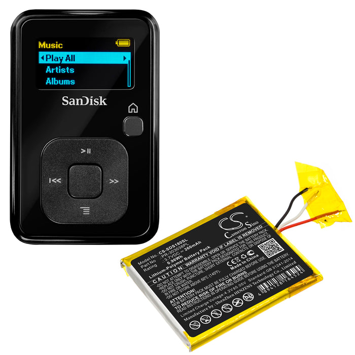 Sandisk Clip Plus Clip Zip Clip+ SDMX1 Replacement BatteryClerk.com