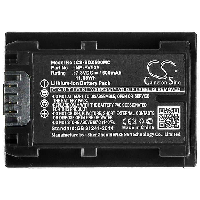 Sony FDR-AX33 FDR-AX40 FDR-AX45 FDR-AX53 FDR-AX60 FDR-AX700 FDR-AXP33 HDR-CX450 HDR-CX625 HDR-CX680 HDR-PJ620 HDR-P 1600mAh Camera Replacement Battery-5