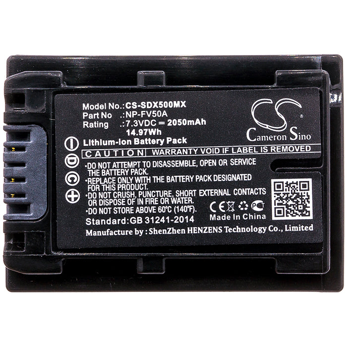 Sony FDR-AX33 FDR-AX40 FDR-AX45 FDR-AX53 FDR-AX60 FDR-AX700 FDR-AXP33 HDR-CX450 HDR-CX625 HDR-CX680 HDR-PJ620 HDR-P 2050mAh Camera Replacement Battery-3