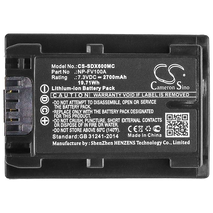 Sony FDR-AX33 FDR-AX40 FDR-AX45 FDR-AX53 FDR-AX60 FDR-AX700 FDR-AXP33 HDR-CX450 HDR-CX625 HDR-CX680 HDR-PJ620 HDR-P 2700mAh Camera Replacement Battery-5
