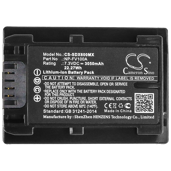 Sony FDR-AX33 FDR-AX40 FDR-AX45 FDR-AX53 FDR-AX60 FDR-AX700 FDR-AXP33 HDR-CX450 HDR-CX625 HDR-CX680 HDR-PJ620 HDR-P 3050mAh Camera Replacement Battery-5