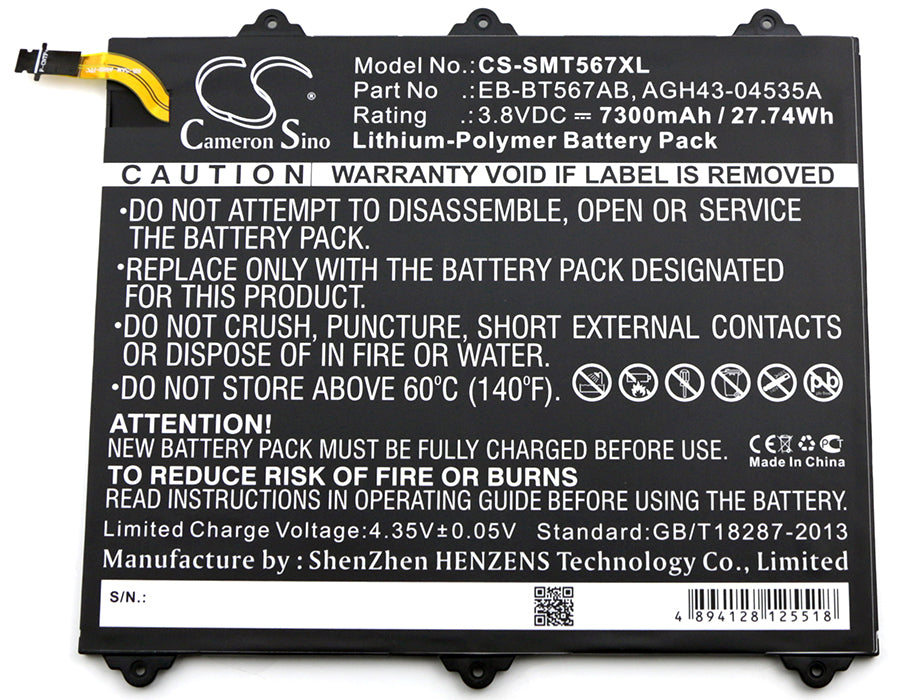 Samsung Galaxy Tab E 9.6 XLTE SM-T560NU SM-T567 SM-T567V 7300mAh Tablet Replacement Battery-3