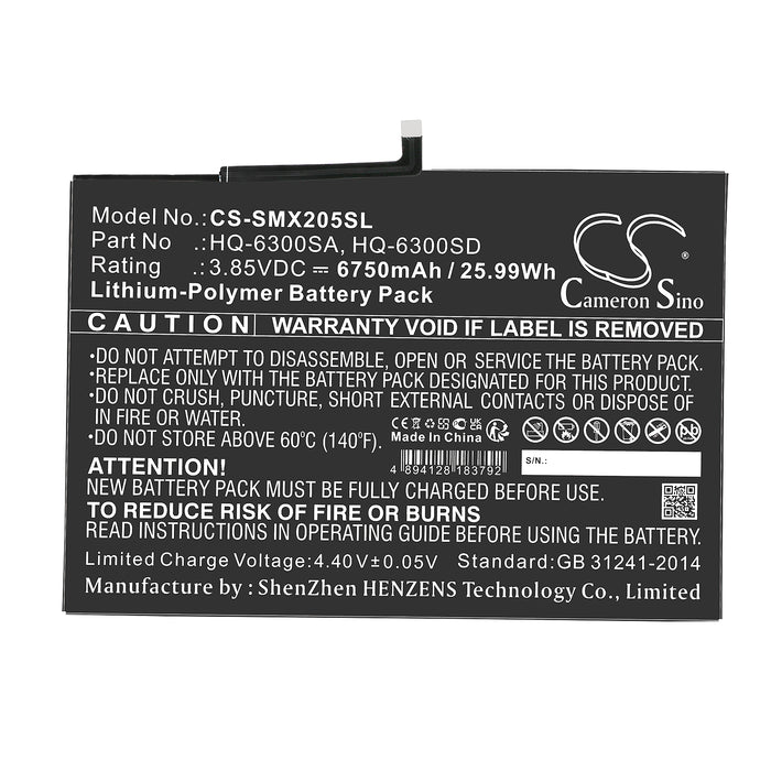Samsung SM-X200 SM-X205 Tab A8 10.5 Tablet Replacement Battery