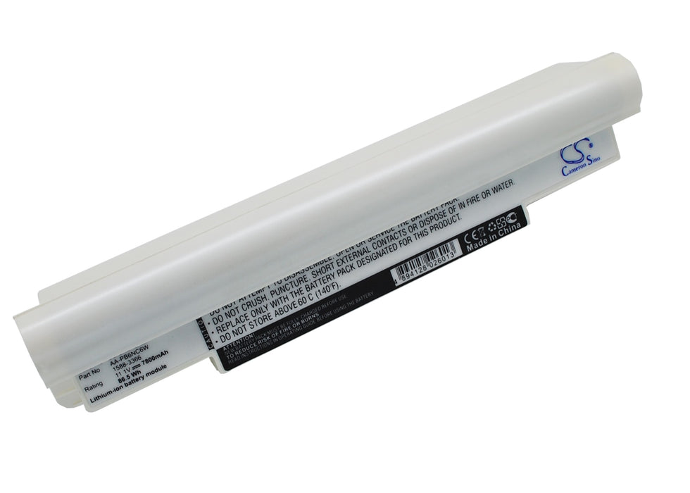 Samsung N110 (black) NP-N110 NP-N110-12PBK NP-N120 NP-N120-12GBK NP-N120-12GW NP-N130 NP-N130-KA 7800mAh White Laptop and Notebook Replacement Battery-2
