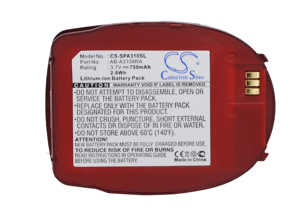 Samsung SPH-A310 Red Replacement Battery-main