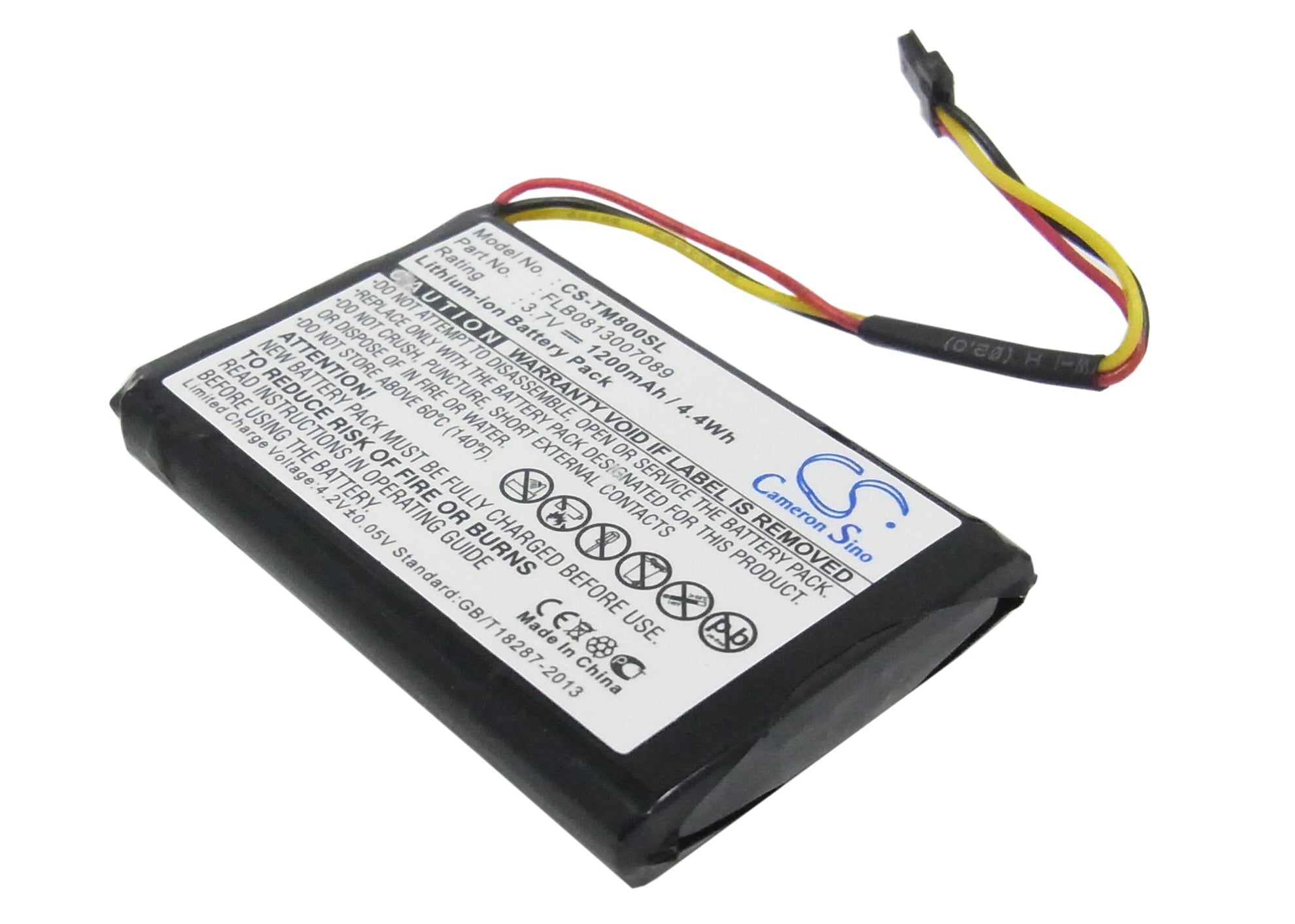 TECHTEK Batteria 1200mAh compatibile con [TomTom] per 4FC64 4FD6.001.00, per GO 60, per One XL Europe Traffic, per One XL Traffic, per 30 Series sostituisce AHA11111009, FLB0813007089, VFAS FBA