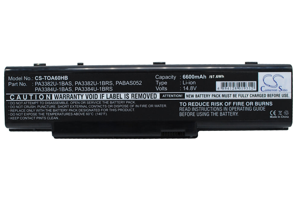 Toshiba Dynabook AW2 Dynabook AX 2 Dynabook AX 3 Satellite A60 Series Satellite A60-102 Satellite A60- 6600mAh Laptop and Notebook Replacement Battery-5