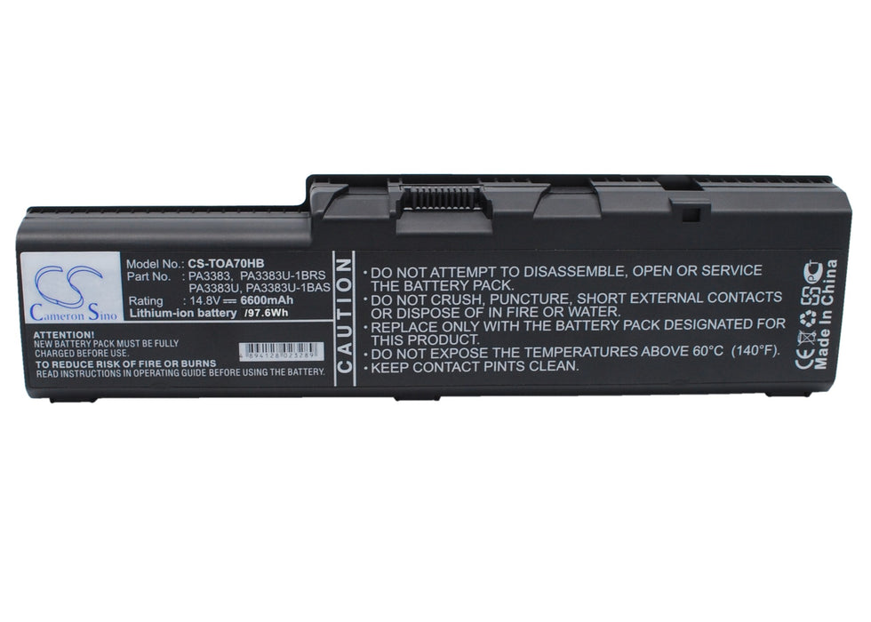 Toshiba Satellite A70 Satellite A70-S2362  6600mAh Replacement Battery-main
