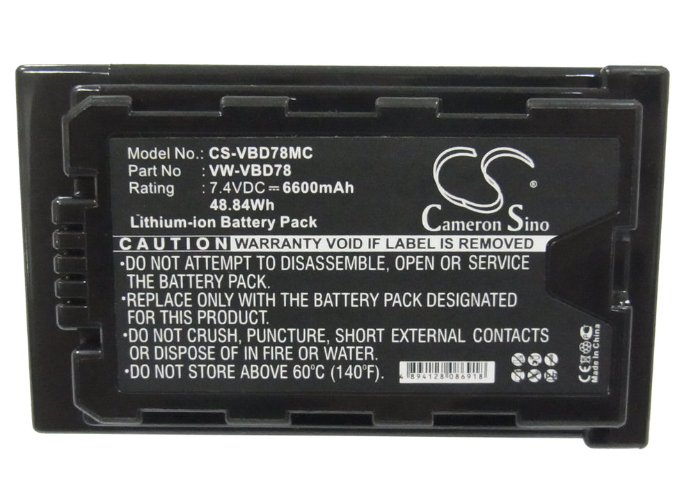 Panasonic AJ-PX270 AJ-PX298 AJ-PX298MC HC-MDH2 HC-MDH2GK HC-MDH2GK-K HC-MDH2M HDC-MDH2GK 6600mAh Camera Replacement Battery-5