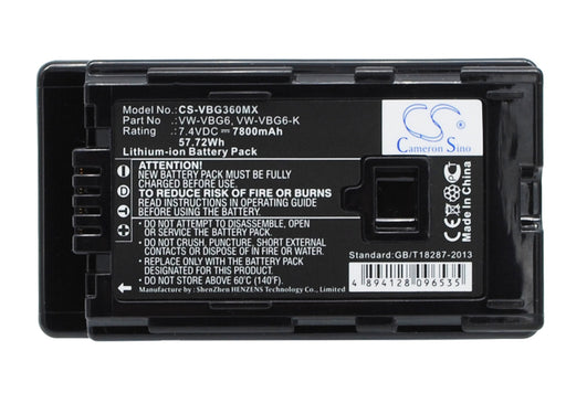 Panasonic AG-AC130 AG-AC130A AG-AC130AEJ A 7800mAh Replacement Battery-main