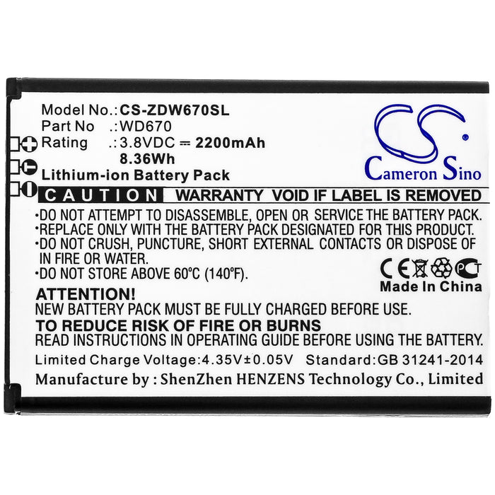 ZTE MF673 WD670 Hotspot Replacement Battery-3