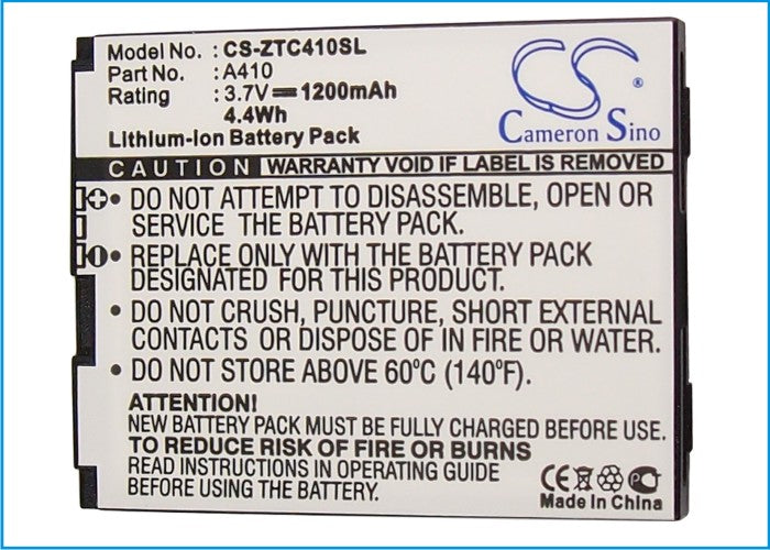 ZTE A410 Calcomp A410 Cricket A410 Cricket PCD Calcomp PCD Calcomp A410 TXTM8 3G TXTM8T Mobile Phone Replacement Battery-5
