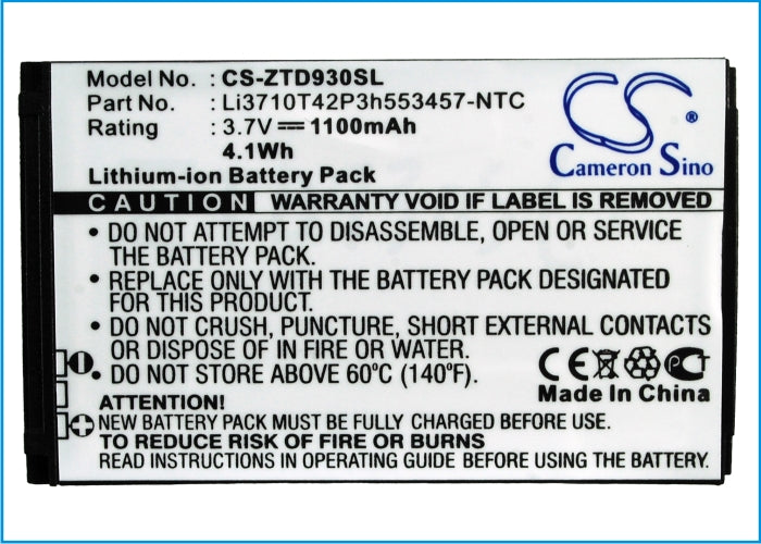 ZTE Chorus D930 Mobile Phone Replacement Battery-5