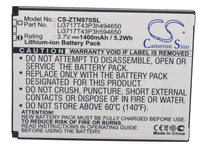 Net10 Savvy Z750 Z750C 1400mAh Mobile Phone Replacement Battery-5
