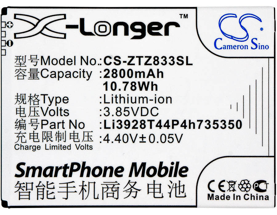 ZTE Avid Trio Q802T Z833 Z836BL Z837VL ZFIVE 2 Mobile Phone Replacement Battery-5
