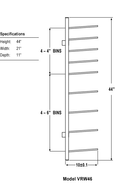 Brookside Design Vis-i-Rack High Capacity Rolled Blueprint Storage Rack with 8 Bins