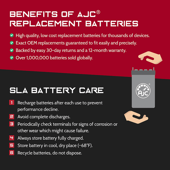 AJC® 6V 12Ah Sealed Lead Acid - AGM - VRLA Battery - AJC® Batteries
