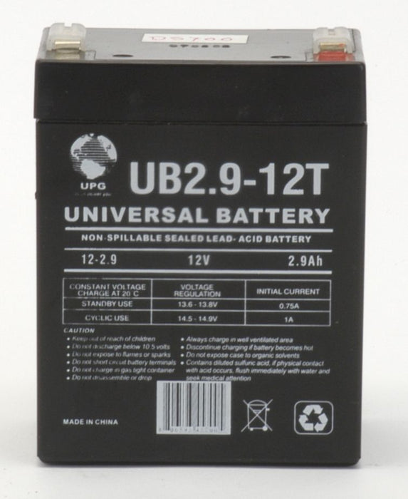Unipower WP2.6-12 12V 2.9Ah Sealed Lead Acid Battery