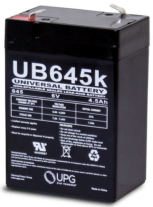 UPG 6V 4.5Ah Sealed Lead Acid - AGM - VRLA Battery - F1