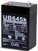 UPG 6V 4.5Ah Sealed Lead Acid - AGM - VRLA Battery - F1