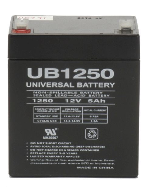 UPG 12V 5Ah Sealed Lead Acid - AGM - VRLA Battery - F1